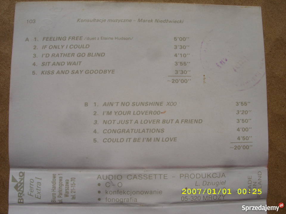 Soul kaseta SYDNEYYOUNGBLOOD FEELING FREE