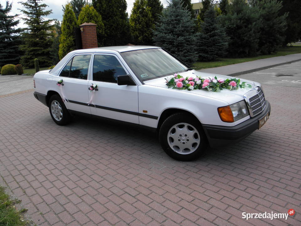 Mercedes 124 biały KLIMA Wynajem ślub wesele auto reklama