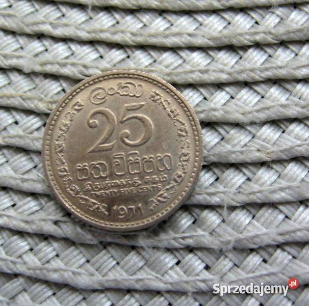Cejlon 25 Cent 1971r Ładna