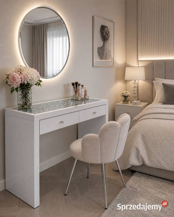 Biała toaletka konsola Glamour Premium z Golkowice
