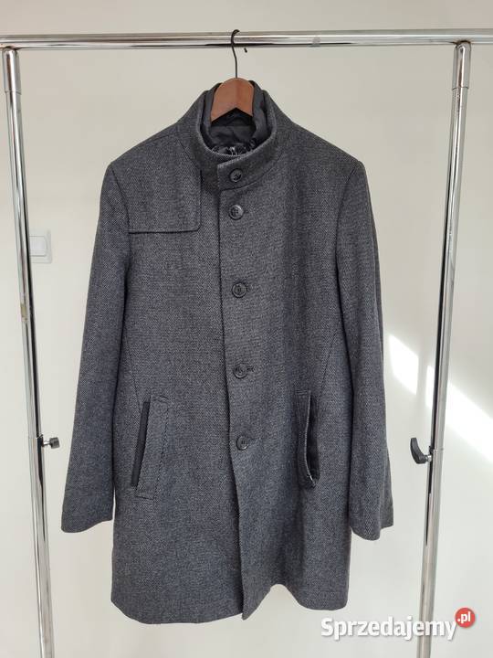 Szary płaszcz zimowy s Oliver Odzież i bielizna męska małopolskie Liszki sprzedam