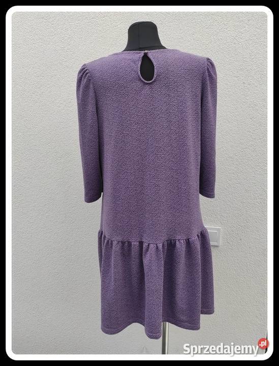 Sukienka fioletowa z falbanką 42 XL Płock
