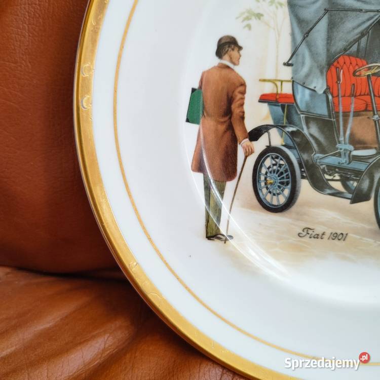 Angielska porcelana Fiat 1901 talerz dekoracyjny Warszawa