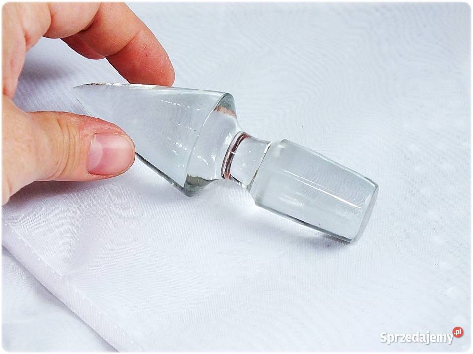 Stary szklany korek do karafki szpiczasty Żary