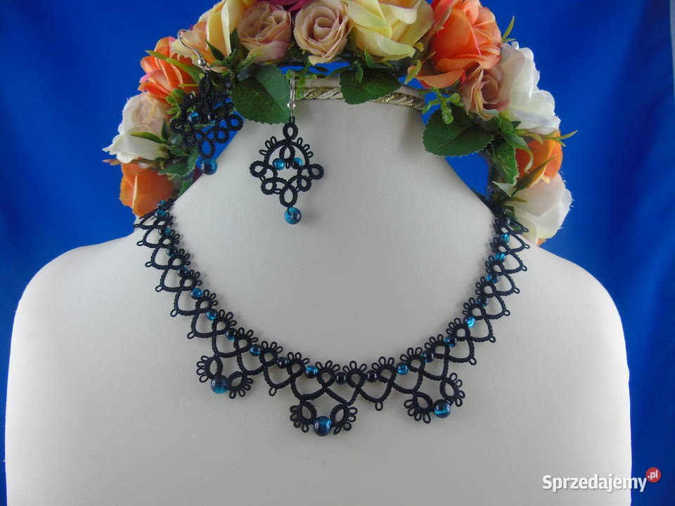 Biżuteria frywolitkowa Wiśniowa