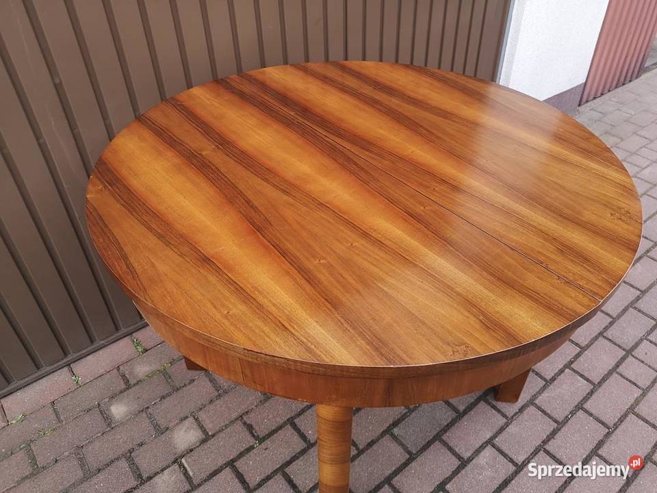 Stół ArtDeco Okrągły Orzech 110 Zgrabny Antyk