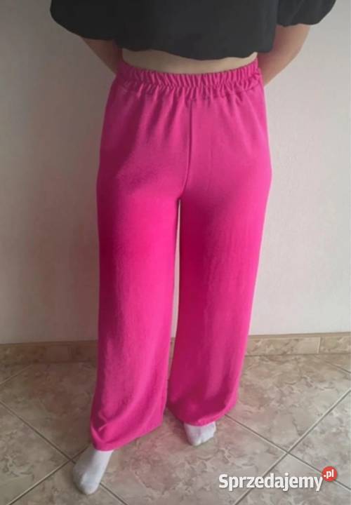Super zwiewne spodnie szwedy fuksjowe Spodnie śląskie Czaniec