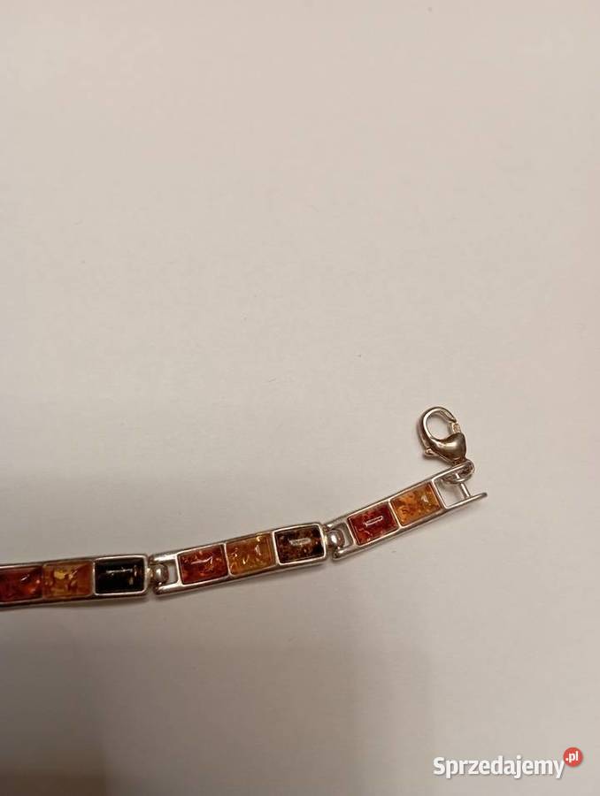 Bransoletka ze srebra z bursztynami mazowieckie Radom