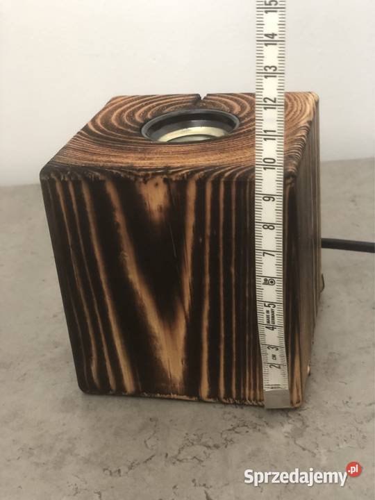 NOWA lampka stołowa drewno wypalane żarówka Poznań