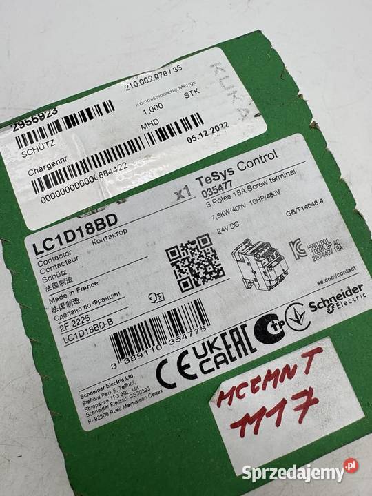 Schneider Electric LC1D18BD Contactor 75kW 24 Warszawa