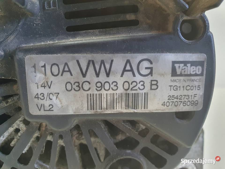 ALTERNATOR VW Golf V 16 FSI 110A 03C903023B lubelskie Chełm sprzedam