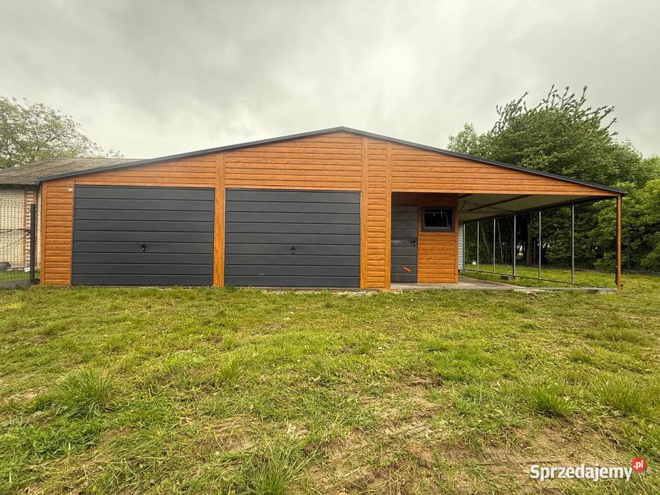 Garaż Blaszany 12x6 Drewnopodobny hala wiata Garaże i miejsca postojowe Lublin