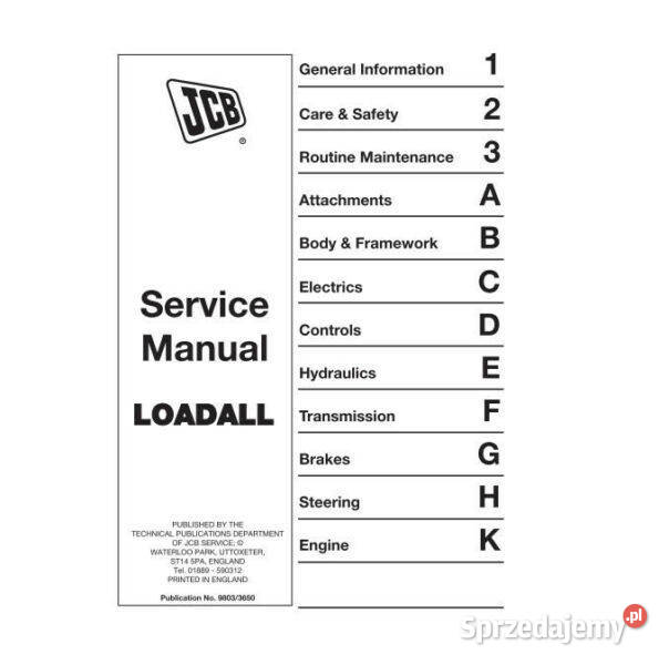 JCB 52050 52550 525S 525 ładowarka instrukcja