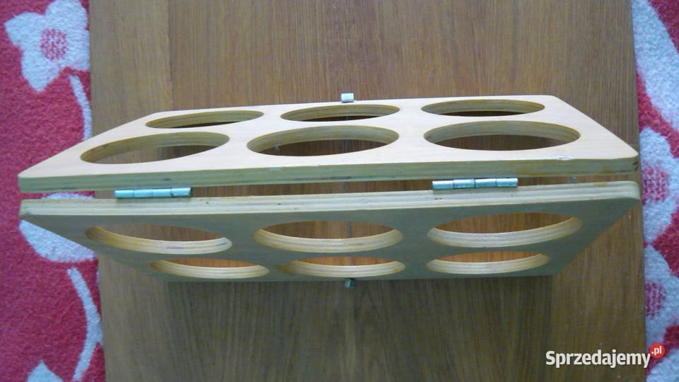 Stojak na wino wina 6 butelelk drewniany Sokółka