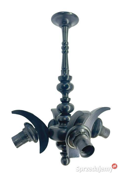 Lampa wisząca drewniana czarna czarny