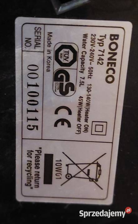 Nawilżacz powietrza Boneco 7142 Urządzenia Kielce