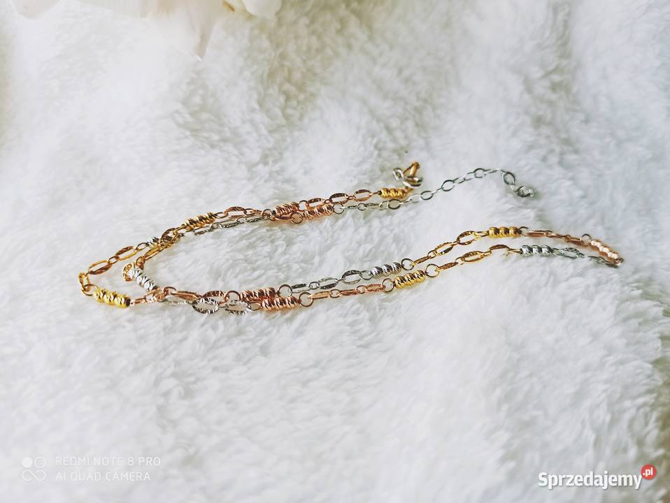 Pozłacany łańcuszek splot 51 naszyjnik rose pozłacane