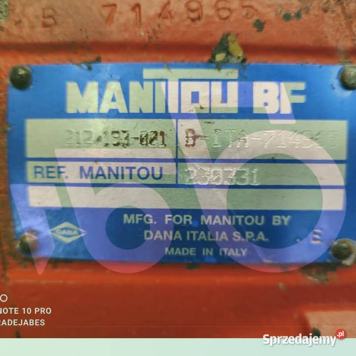 Dyferencjał 212193 Dana Spicer 230331 Manitou MT Wilkowo