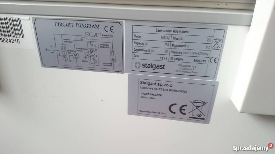 Zamrażarka skrzyniowa 312L STALGAST Gdańsk
