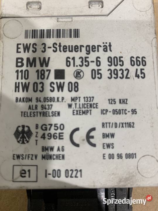Moduł sterownik EWS 6905666 bmw 5 e60 e61 zachodniopomorskie Szczecin