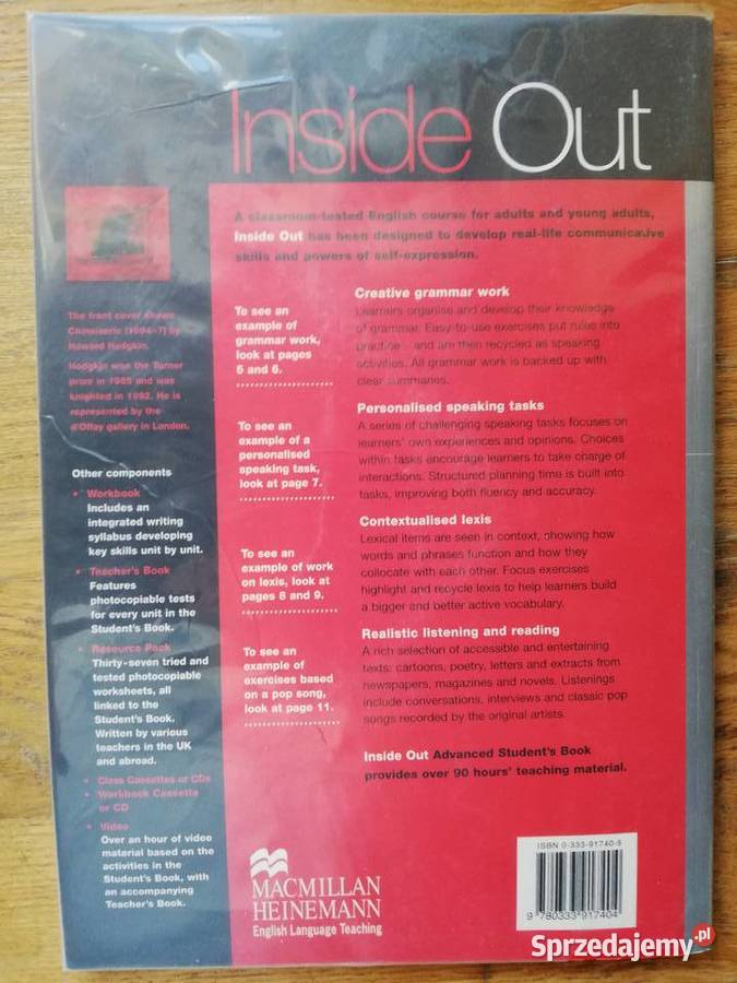 Inside Out Students Book Advanced Ceri Jones angielski Książki do nauki języka obcego Kraków