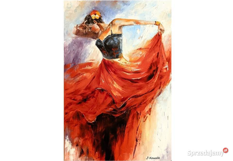 Kowalik Flamenco 2 obraz olejny 60x80 dziewczyna mazowieckie Warszawa sprzedam