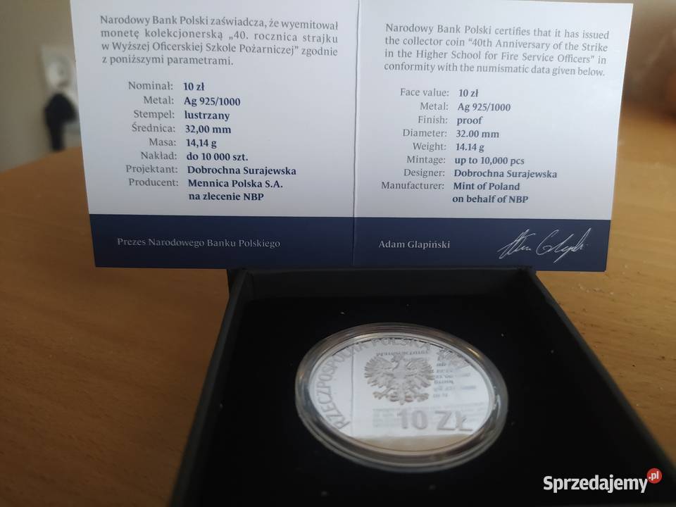 Srebrna moneta 10zl Łódź