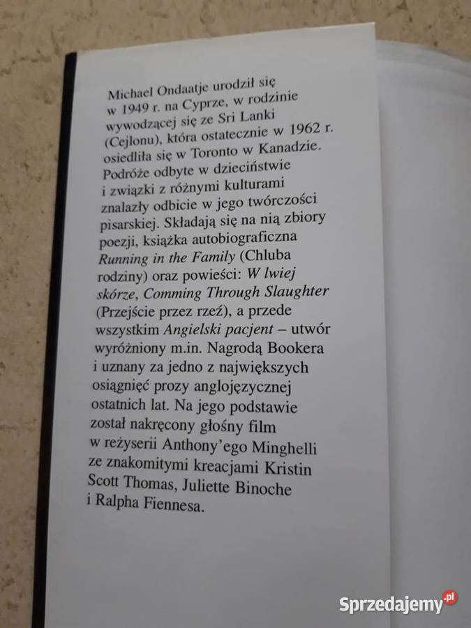 Angielski pacjent Michael Ondaatje 1997 Bielsko-Biała