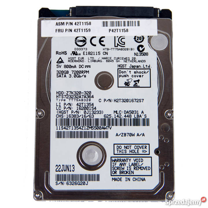 Dysk Twardy Hitachi 25 320 GB 7200 RPM SATA3 Warszawa