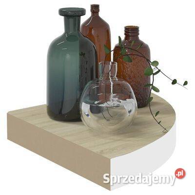 Narożne półki ścienne 2 dąb i biel 25x25x38 Półki mazowieckie Warszawa