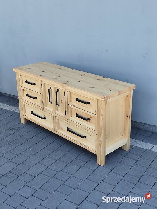 Komoda drewniana 150x48x75 Naturalne drewno Zduńska Wola sprzedam