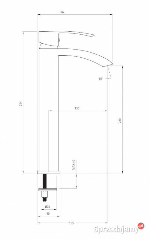 Bateria umywalkowa Vigo wysoka Deante BDW020K