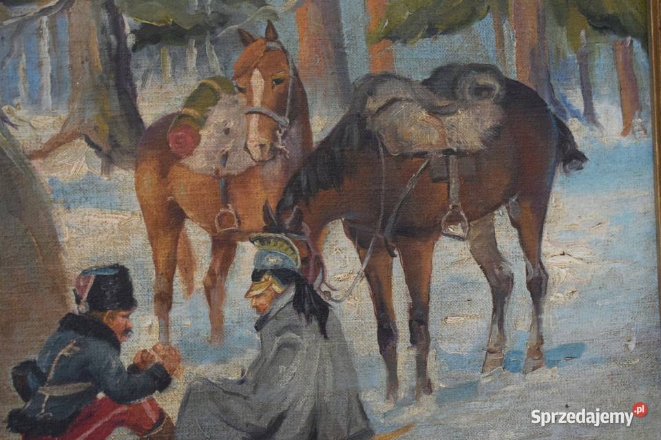 Wojciech Kossak Odpoczynek Żołnierzy Zimowa