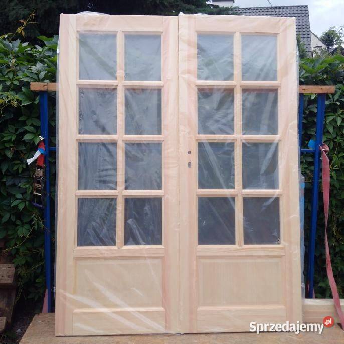 drzwi sosnowe drewniane francuskie Budowa małopolskie Wieliczka