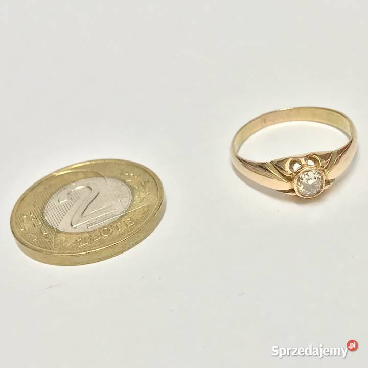 Złoty PIERŚCIONEK 750 18K z DIAMENTEM w starym mazowieckie Warszawa sprzedam