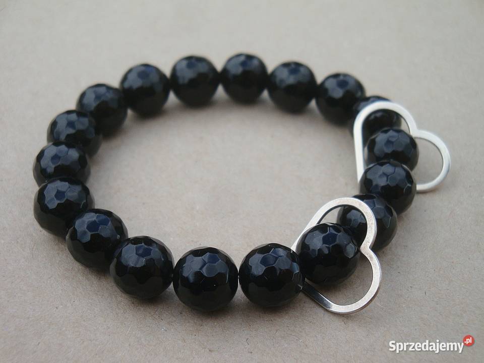 Bransoletka damska z Onyksu czarnego małopolskie Kraków