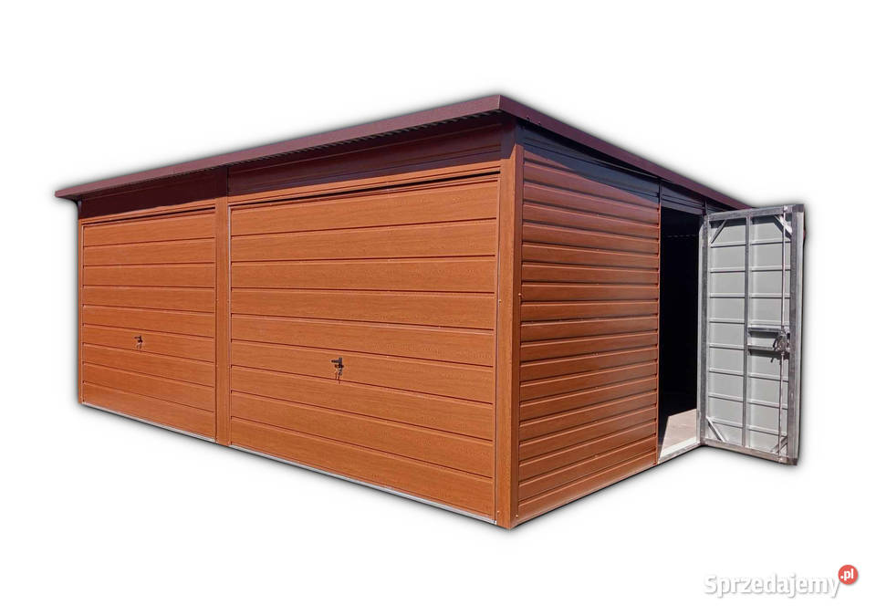 Garaż Blaszany 6x6m spad na tył drewnopodobny zachodniopomorskie Szczecin