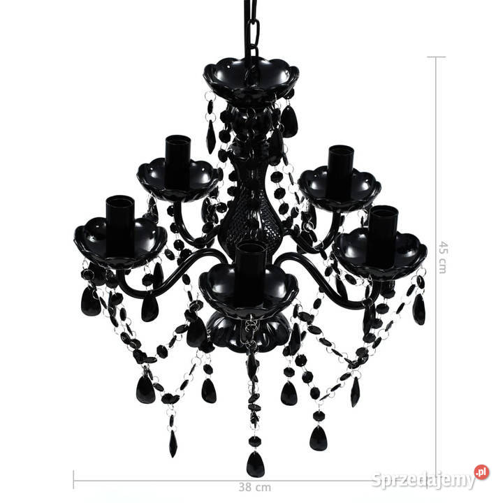 Żyrandol z 5 żarówkami czarny WM240308