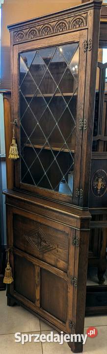 Dębowa narożna witryna ludwikowskasklep Dąbrowa