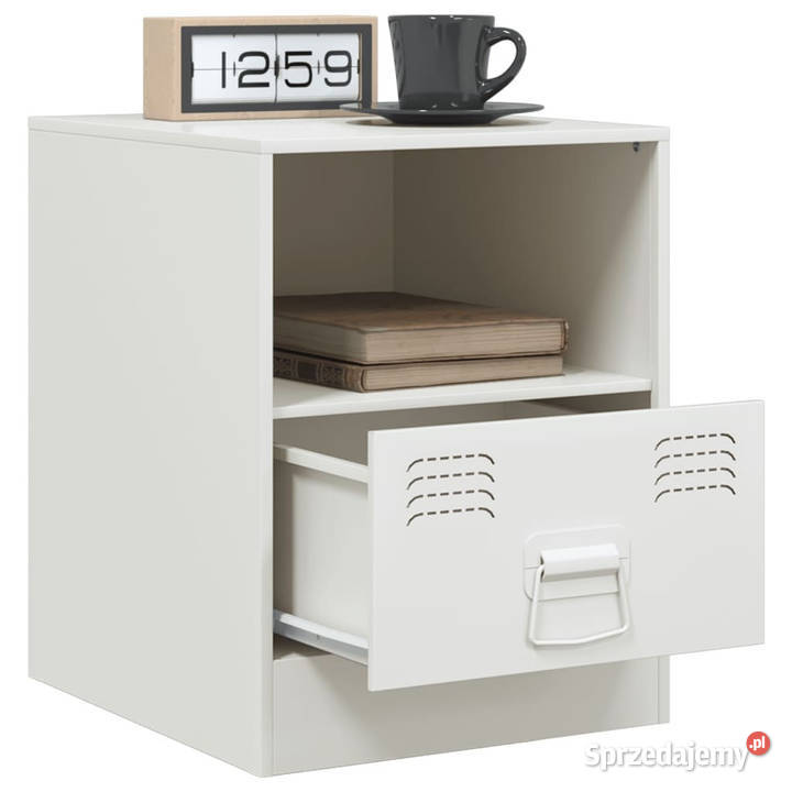 Szafki nocne 2 białe 345x39x44 stal WM841762 Warszawa