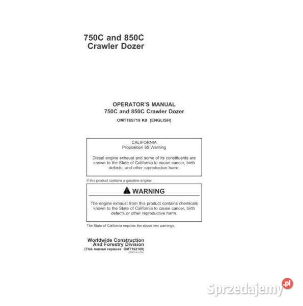 JOHN DEERE 750C 850C SPYCH instrukcja obslugi i Kielce