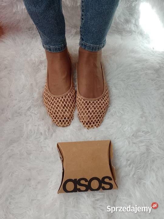 40 ASOS Brązowe ażurowe Baleriny wieczorowe z Balerinki Kraków sprzedam