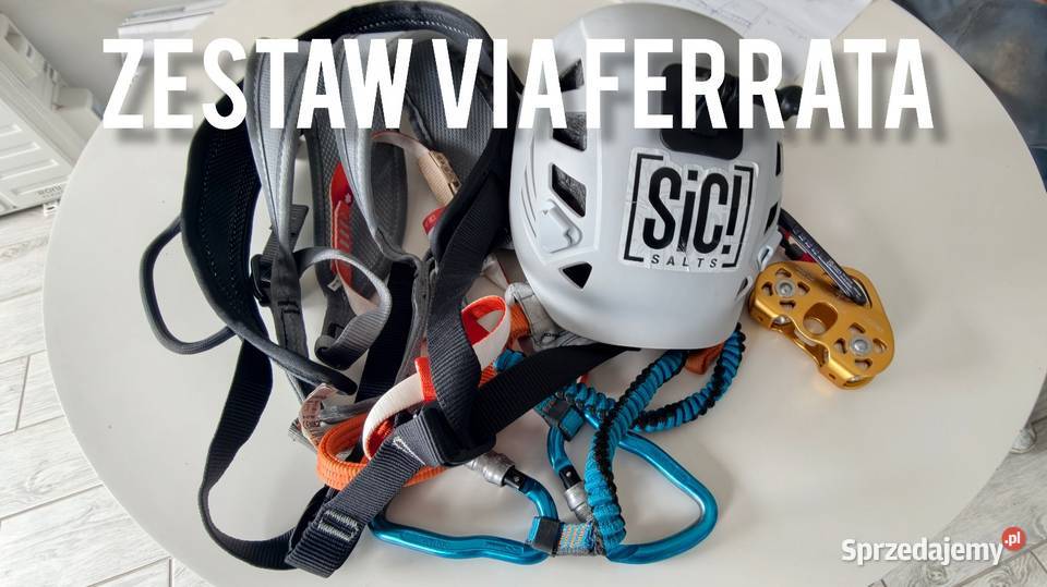 Zestaw VIA FERRATA Wynajem Kask Lonża Uprząż Pozostałe Puławy