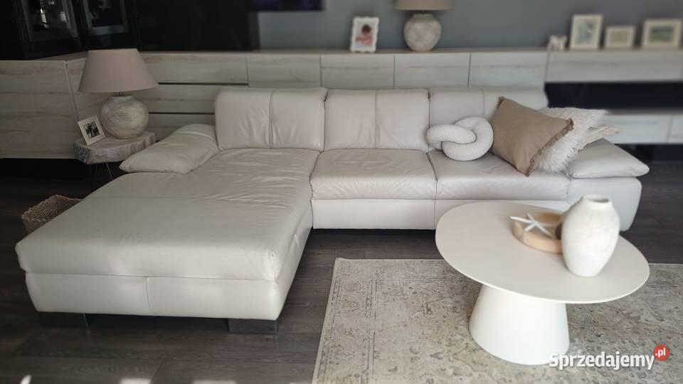 Sofa skórzana 32 w kolorze ecru małopolskie Myślenice