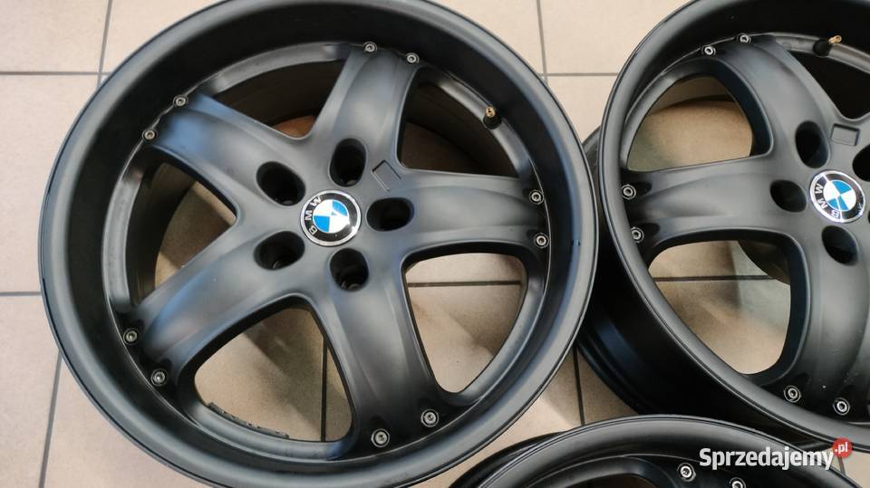 Alufelgi BMW 5 E39 E60 7 18X8 5X120 ET20 czarne Opony i felgi Kraków sprzedam