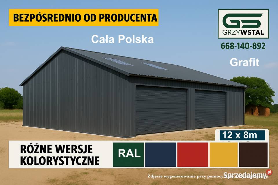 Garaż blaszany Grafit MagazynDuża Hala Magazyn 70m2 Ustrzyki Dolne sprzedam