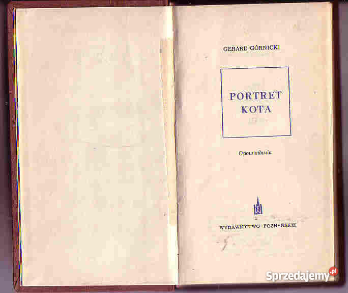 4328 PORTRET KOTA OPOWIADANIA GERARD GÓRNICKI Czyrna sprzedam