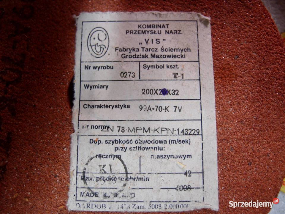 Kamień szlifierski 200x20x32 Korund 125x13x20 łódzkie Łódź sprzedam