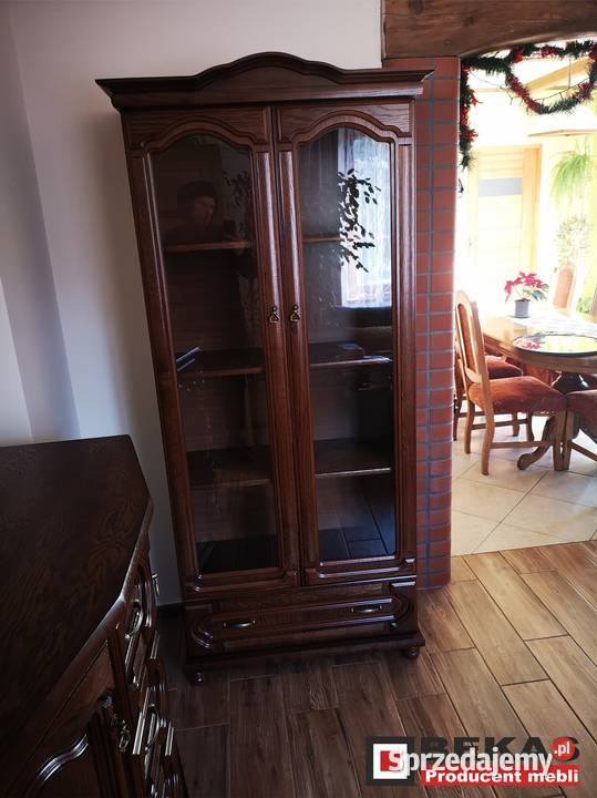 Stylowa Witryna Biblioteczka 90 OPEN Dąb Orzech 90cm Olkusz