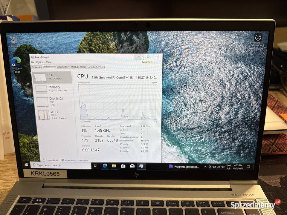 Laptop HP Elitebook 840 G8 i5 16GB RAM 256 ssd Kraków sprzedam